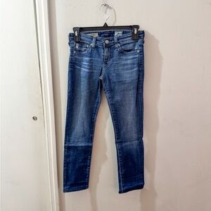 AG jeans, The Aubrey skinny straight, altered length, blue, size 24